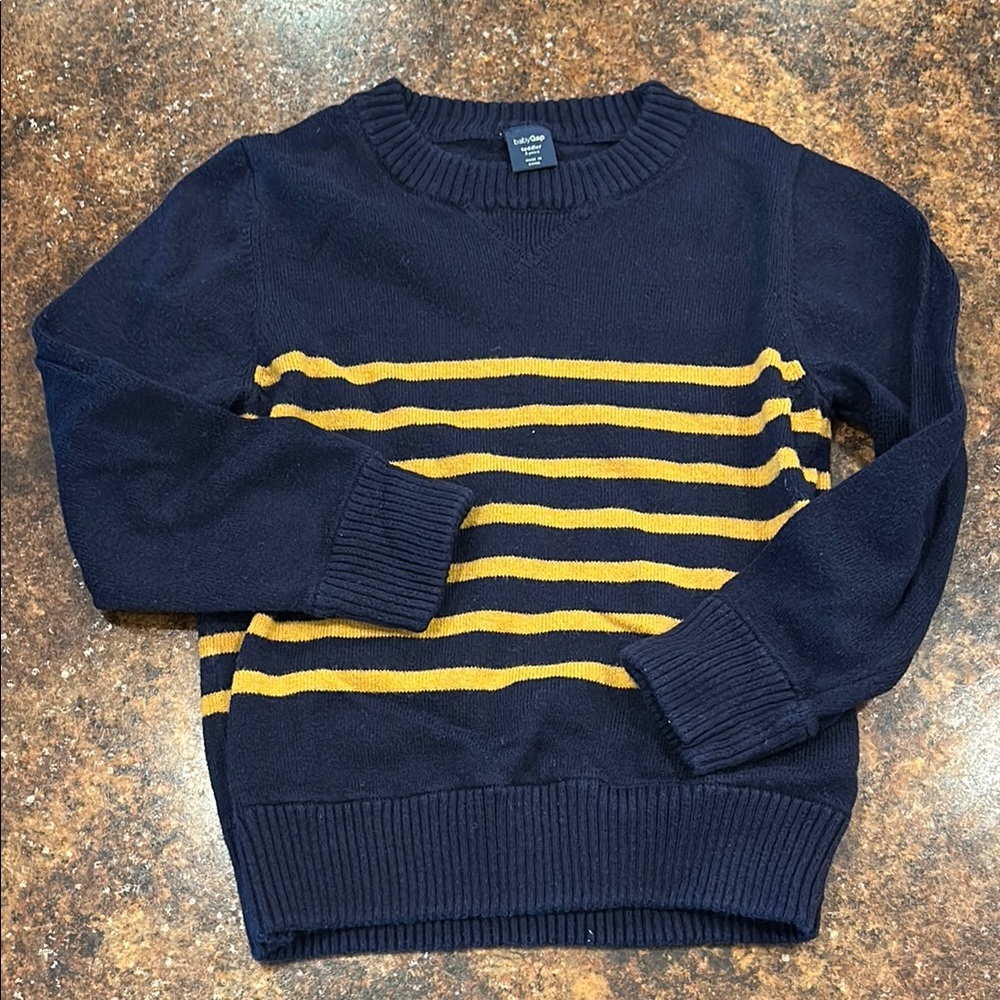 Navy and Yellow Striped Sweater